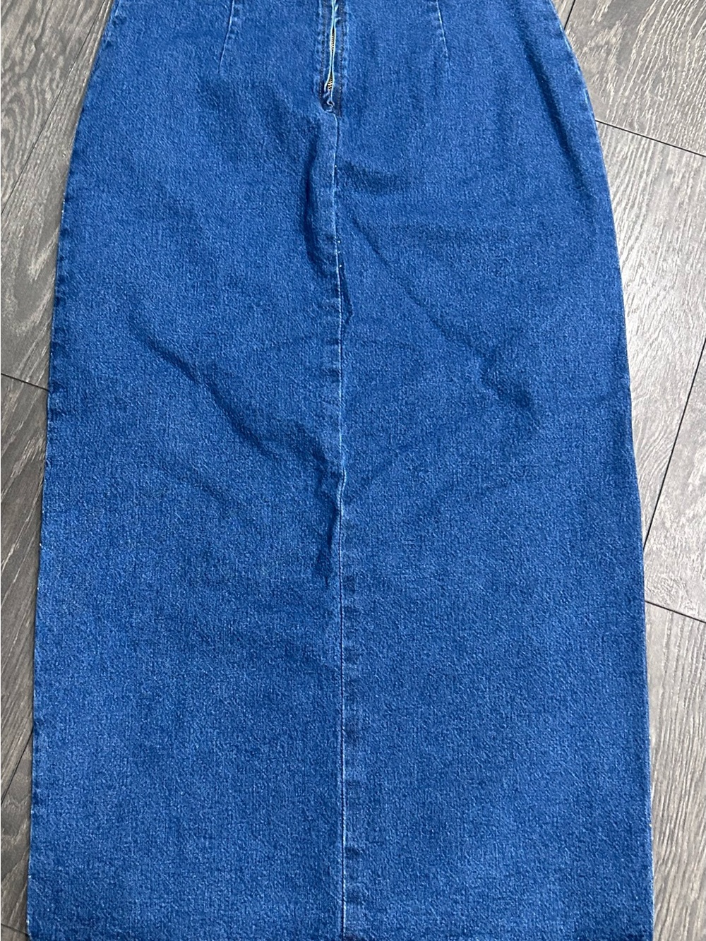 Vintage 90s Vivaldi Denim Midi Skirt Zip Back Size 8 Medium Wash Made In USA - Picture 5 of 6